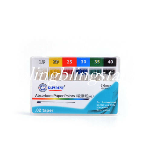 200 Pcs Dental Absorbent Paper Points Endodontic Gutta Percha Sterile #15-#40 - Picture 31 of 44
