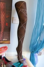 Trasparenze "Bulgaria" Espresso (Cafe/Cream) Ribbon Patterned Tights 