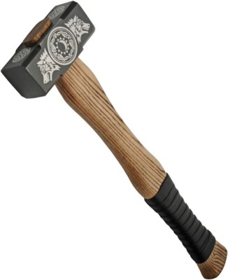 Fenrir's Hammer Beveled Stainless Head Ashwood With Faux Leather Wrap Handle