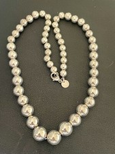 Tiffany  Co Sterling Silver Ball Beaded Necklace. 16 Inches F110 