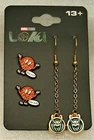 Disney Studios Loki & Miss Minutes Time Marvel Comics Earring Set New NOS MIP