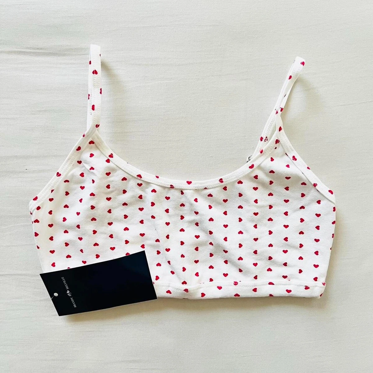 BNWT Brandy Melville/John Galt crop red heart bralette tank ♡ 10 x 13