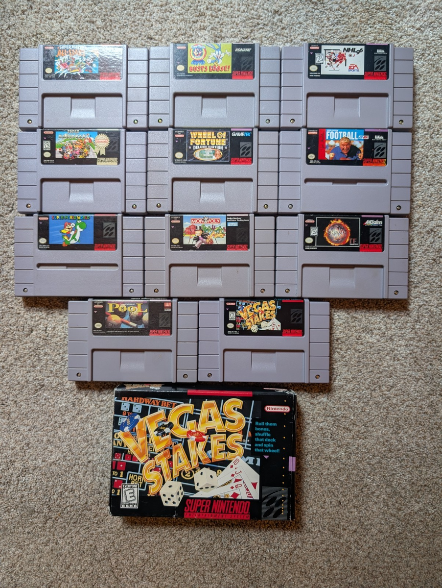 SNES Super Nintendo bundle Video Game lot Super Mario World, Kart,  All-Stars!