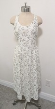 Universal Thread Womens Floral Linen Blend Midi Dress SMALL Cottagecore Beachy