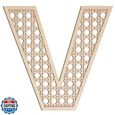 Large Boho Wooden Rattan Letters 12 inch for Nursery Decor Wood Letter V Wall