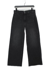 Hush Women's Jeans W 32 in Black Cotton with Elastane Wide-Leg