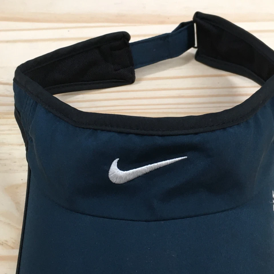 Nike Featherlight Visor Hat Womens Blue One Size Curved Brim Embroidered Logo - Image 3 of 4