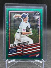 Jared Grindlinger 2026 Panini USA Stars & Stripes Prizm GREEN Disco 10/49 #91