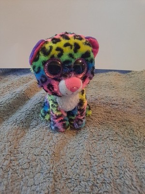 PLUSH Ty Silk Beanie BOOS Rainbow Leopard DOTTY 6'' Pink Glitter TySilk Stuffed