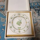 Herend 19cm 1999 Limited Year Plate Zodiac Rabbit Green Porcelain Round unused