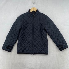 Polo Ralph Lauren Quilted Barn Jacket Kids Size S 8-10 Black Corduroy Piping