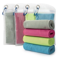 Cooling Towel 4 Pack, Soft Breathable Sports Towel For Men Women, Multicolor