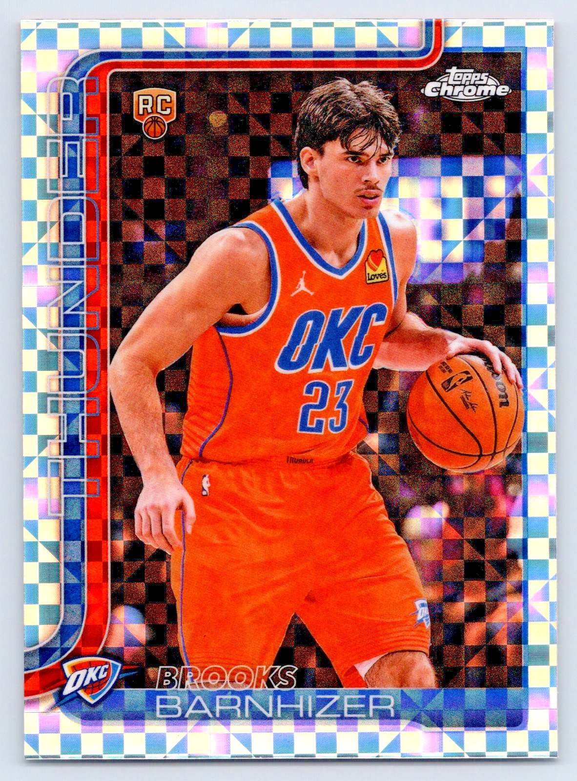 2026 Topps Chrome Brooks Barnhizer RC #195 Rookie OKC Thunder X-Fractor