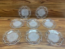 8 Vintage Studio Nova Hydrangea Appetizer Snack Plate Set Lot Flower Frosted