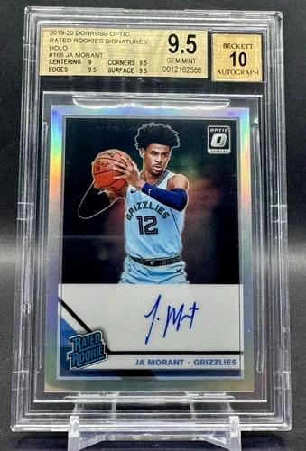 2019-20 Donruss Optic Rated Rookies Signature Holo Ja Morant Auto BGS 9.5 RC