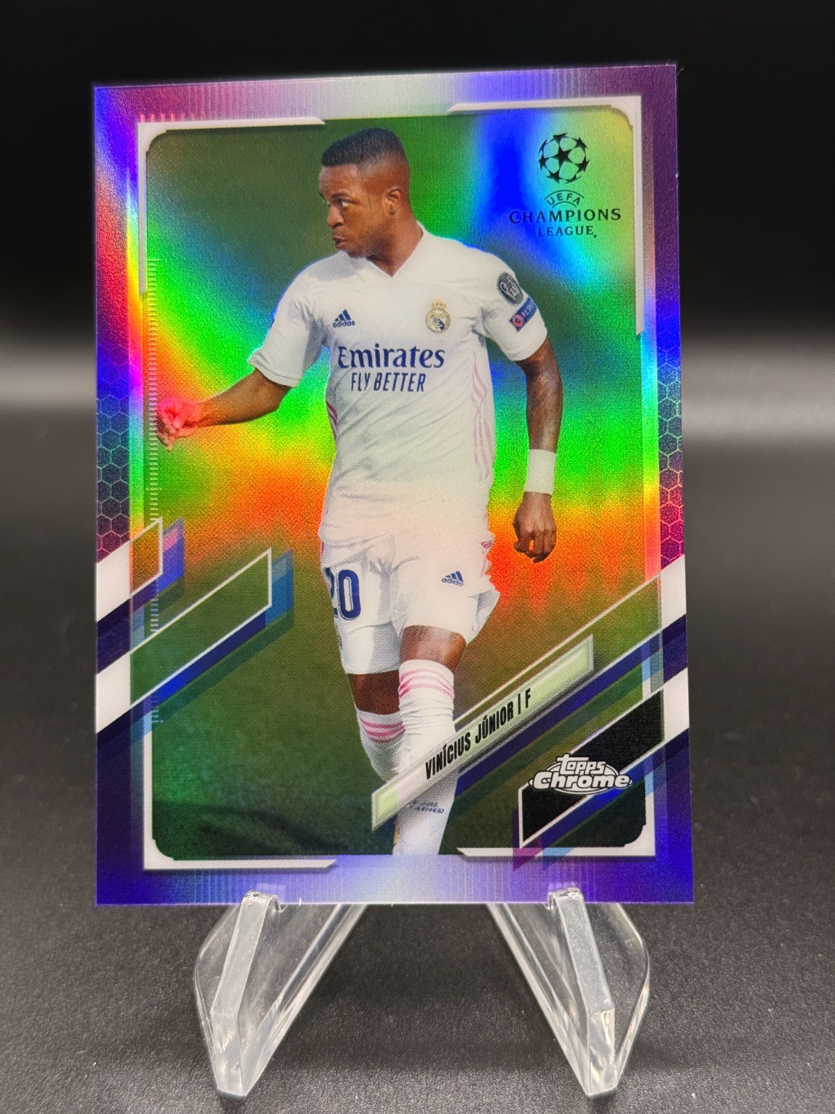 2020-21 Topps Chrome UEFA Vinicius Vini Jr Purple Refractor /250 #89