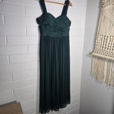BIRDY GREY Elyse Emerald Chiffon Cutout Mesh Maxi Dress Gown XL 10/12 Bridesmaid