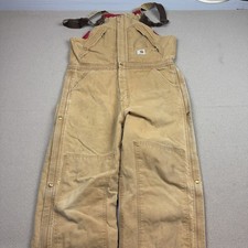 Carhartt R38 BRN Quilted Insulated Bib Overalls 36x34 Unisex Vintage Made In USA
