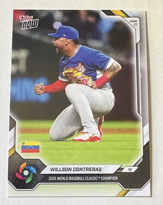 2026 Topps Now Venezuela Willson Contreras WBC Championship Set PR /1084 #VEC7