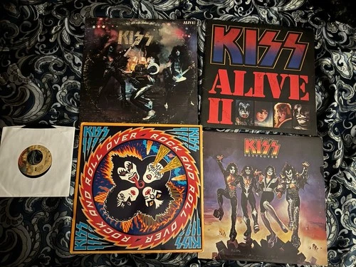 Kiss Vinyl Lot of 5 Destroyer * Alive1 &2 Rock N Roll Over Beth 45!! LOOK READ!!