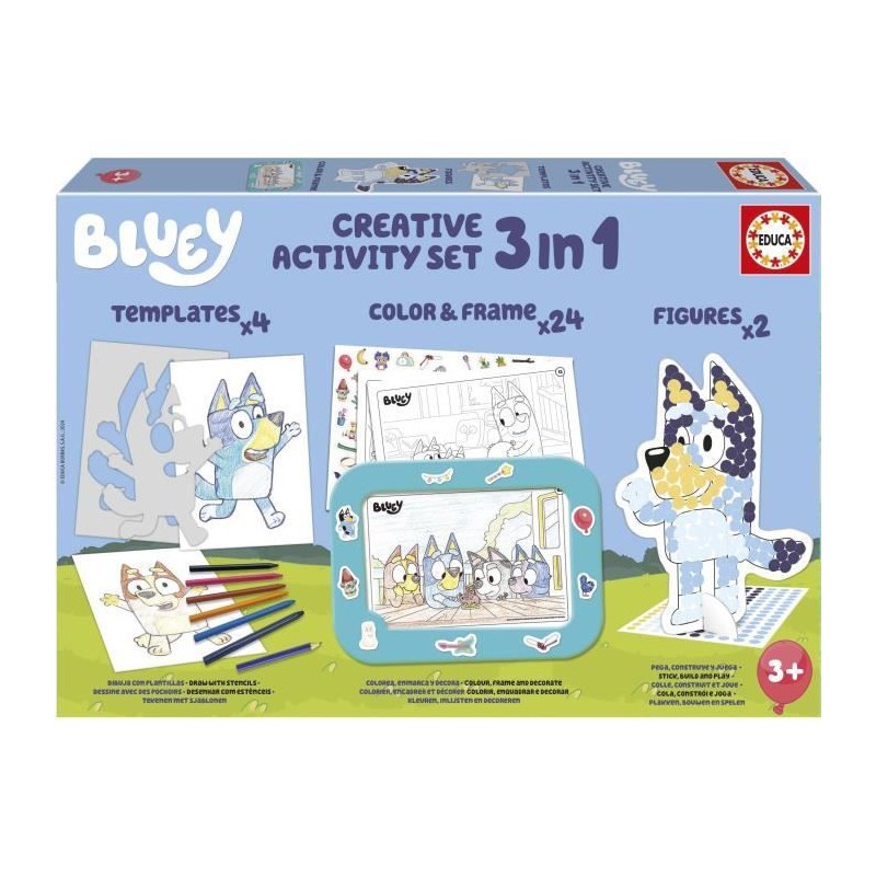 Kit créatif Bluey Educa de modelage et décoration avec 3 activités manuelles pour enfant
