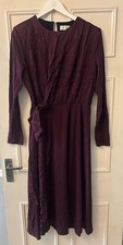 Women's Phase Eight Purple Midi Jersey Dress Size UK 10