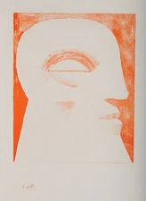 Horst Antes /not autographed/color lithograph /150 copies/7/head