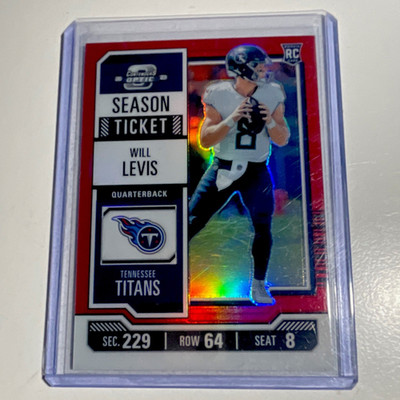 2023 Contenders Optic Will Levis Titans Season Ticket Red Prizm /175 #56