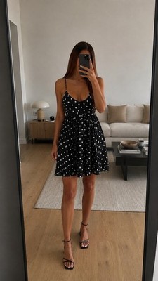 ASOS Kleid schwarz weiß gepunktet Zeitloser Trend 2026 