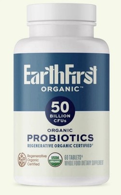 EarthFirst Organic 50 Billion CFUS Probiotics 60ct  FACTORY SEALED