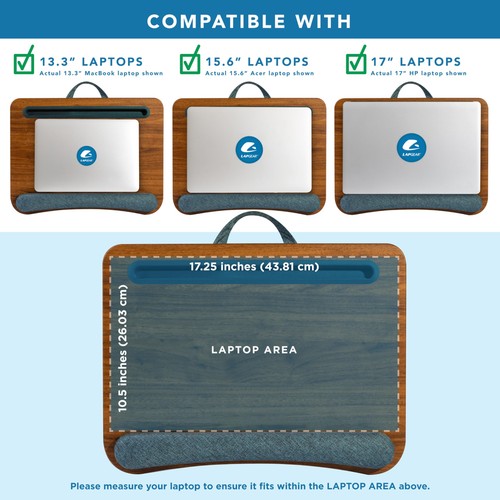 LAPGEAR Scrivania Portatile Lap con Cuscino Cuscino, Striscia Antiscivolo, Tablet... - Foto 3 di 7