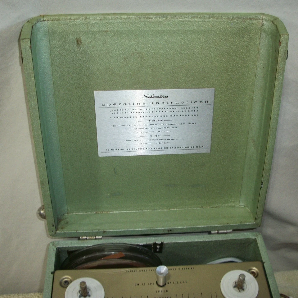 Grabadora de cinta Sears Silvertone años 60 todo tubo estéreo portátil carrete a carrete 1232 Foto 4 de 4
