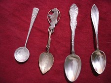 4 Silver Vintage Collectible Spoons: France, Vienna, Mexico, 1895