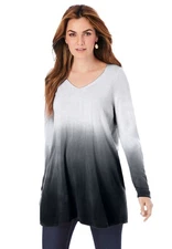 Roaman's Women's Plus Size Fine Gauge Ombre Sweater