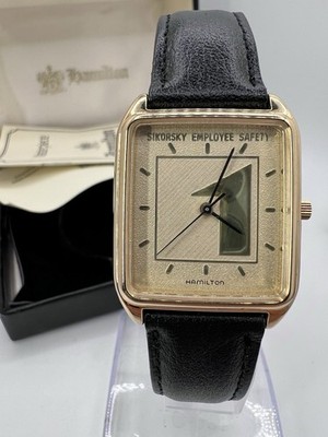 Mens New Old Stock Hamilton Masterpiece Tank Gold Tone Sikorsky employee watch