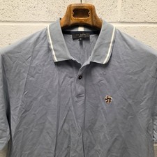 Ted Baker Men's Size 5 Gray Polo Shirt Embroidered Flower XL 23.5x29