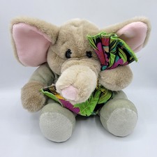 Vintage Commonwealth Plush Elephant With Safari Theme Blanket Attached 1993