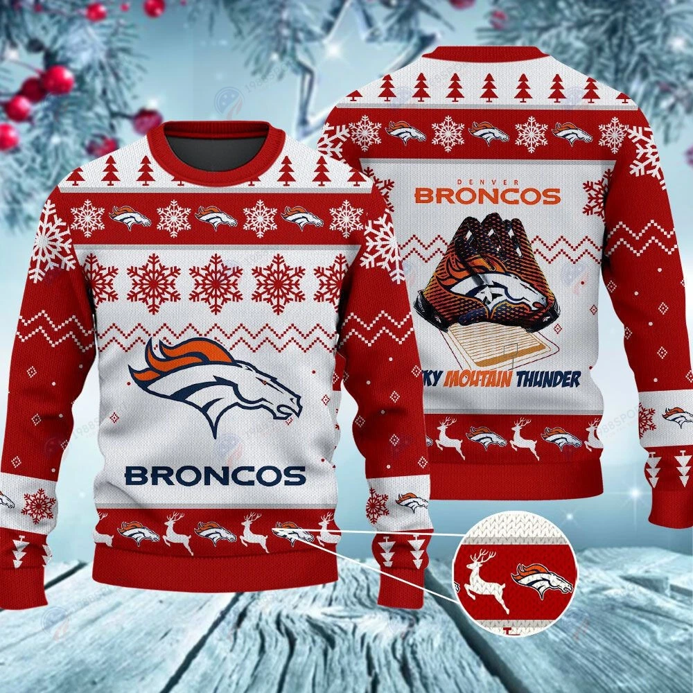 Broncos Rocky Mountain Thunder Christmas Ugly Sweater