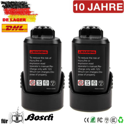 2X 12V 4800mAh Li-ion AKKU für Bosch BAT411 BAT411A BAT412 GDR GOP GSR 10.8V-LI