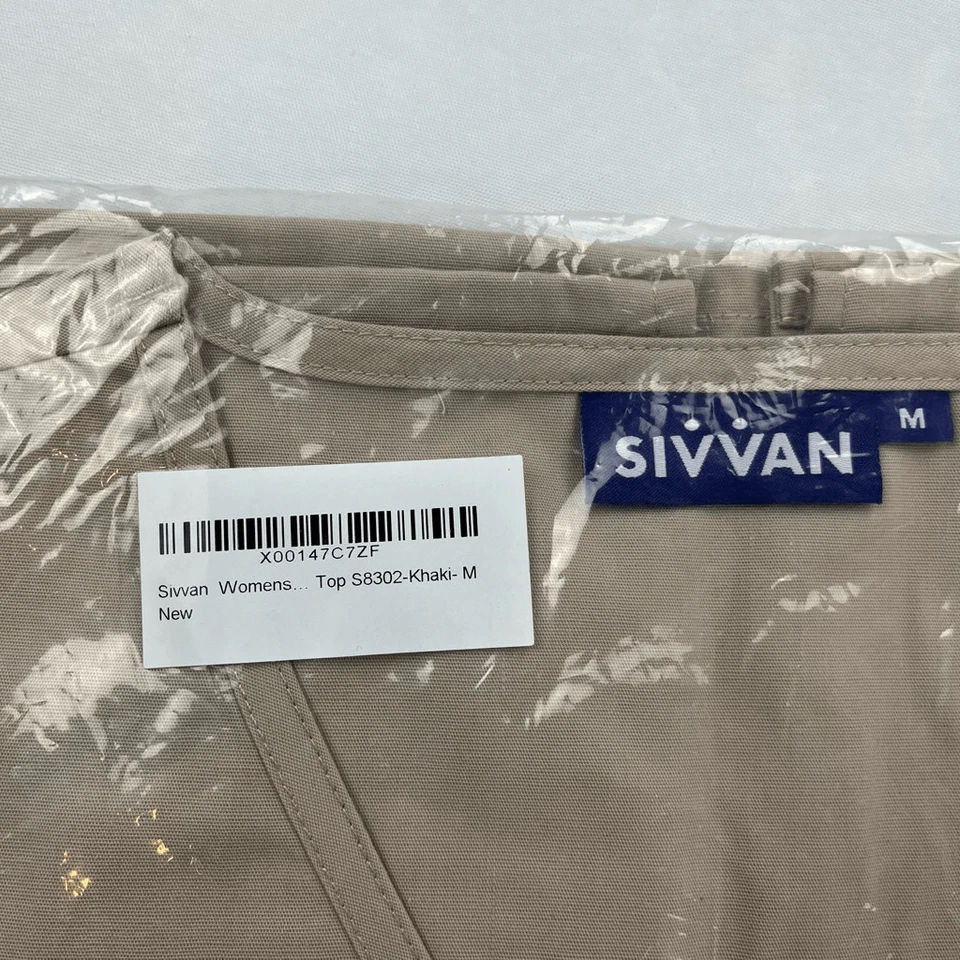 Blusa Médica Sivvan Para Mujer Enfermera Caqui Manga Corta Calce Clásico Talla Mediana Nueva con Etiquetas Foto 3 de 4