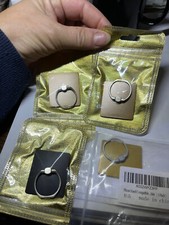 SET OF 4 Universal 360  Finger Ring Cell Phone Holder Stand METAL SILVER RING