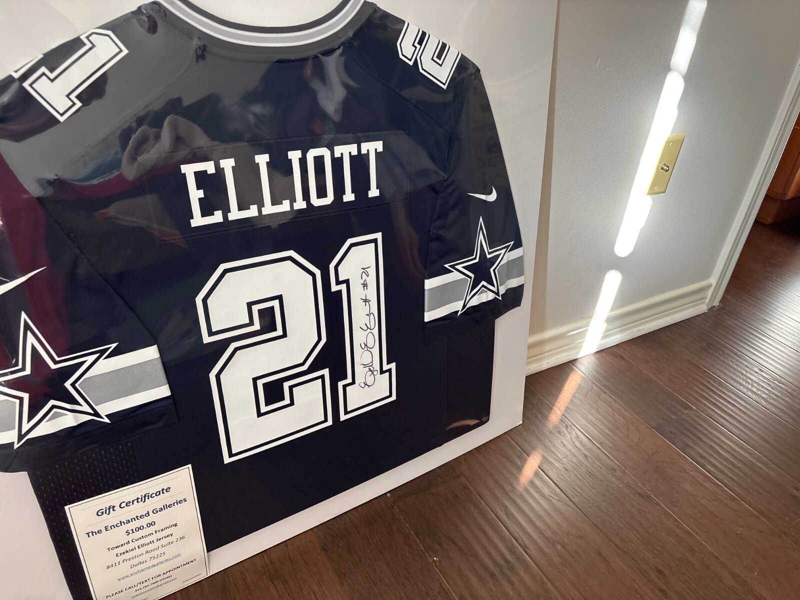Ezekiel Elliott Autographed Signed Dallas Cowboys Custom Jersey JSA Hologram 