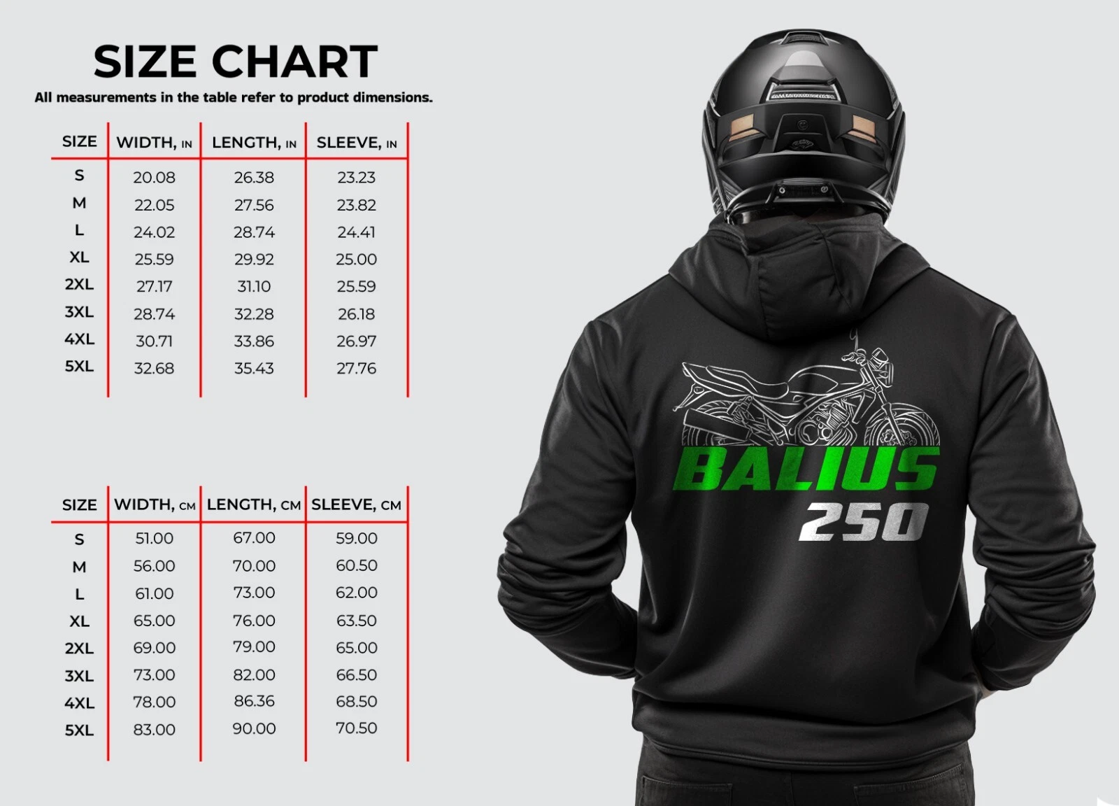 Kawaasakii Balius 250 (ZR250, ZR-2) - Motorcycle Hoodie Pullover for Riders