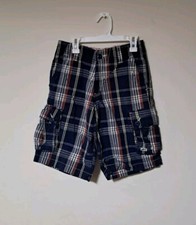Levi's Boys Cargo Cotton Plaid Shorts Size 12R.