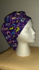 Purple Burst Circles Medical Surgical Bouffant Scrub Hat SIZE MEDIUM