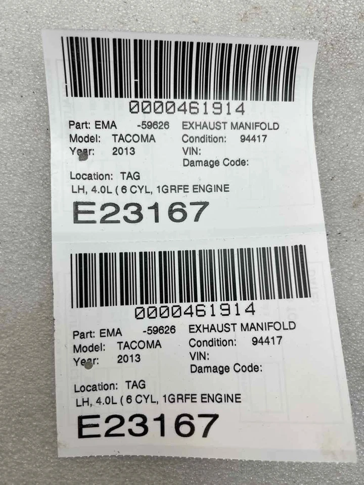 Coletor de escape 2012-2015 TOYOTA TACOMA - LH 4.0L (motor 6 cilindros 1grfe) OEM - Imagem 4 de 4