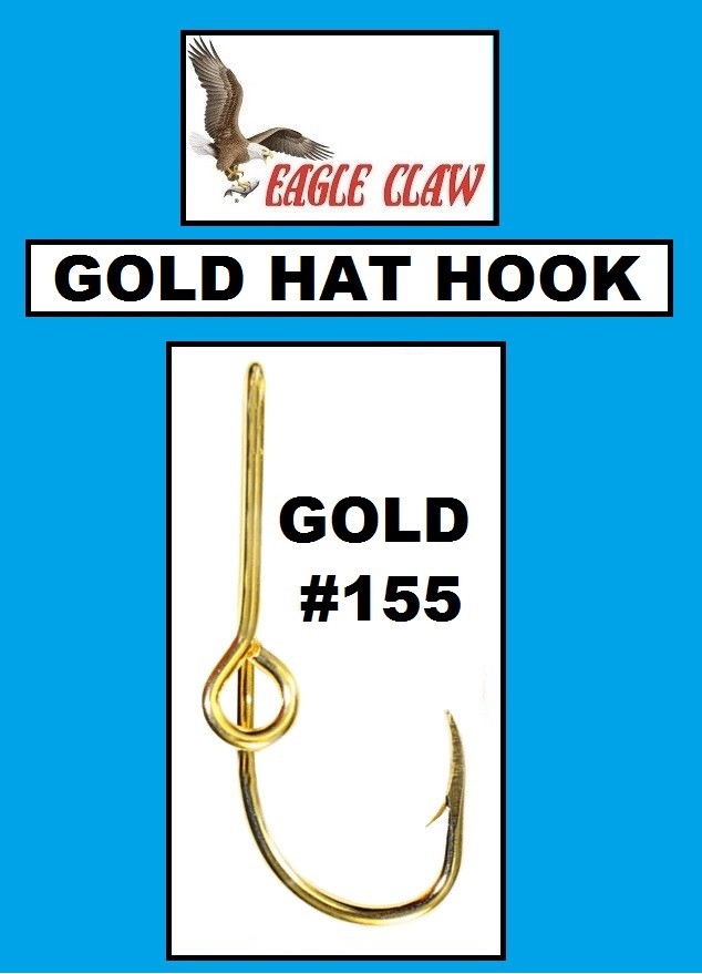 EAGLE CLAW GOLD HAT HOOK Fish Hook Hat Clip /Baseball Cap Pin NEW! #155A |  eBay