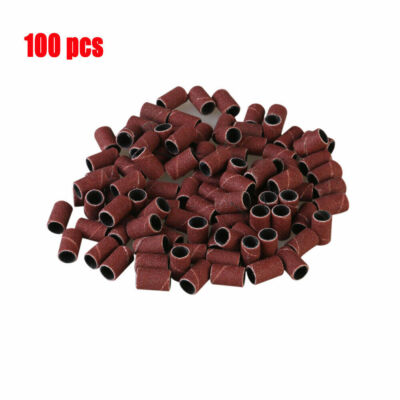 100PCS 1/4'' Sanding Bands Sleeves With 2 Drum Mandrel Dremel For Rotary Tools