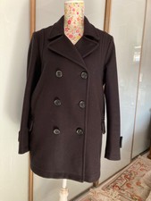 Gloverall Pea-coat, Reefer Jacket - Beautiful Dark Navy Wool - To Fit Size 12.