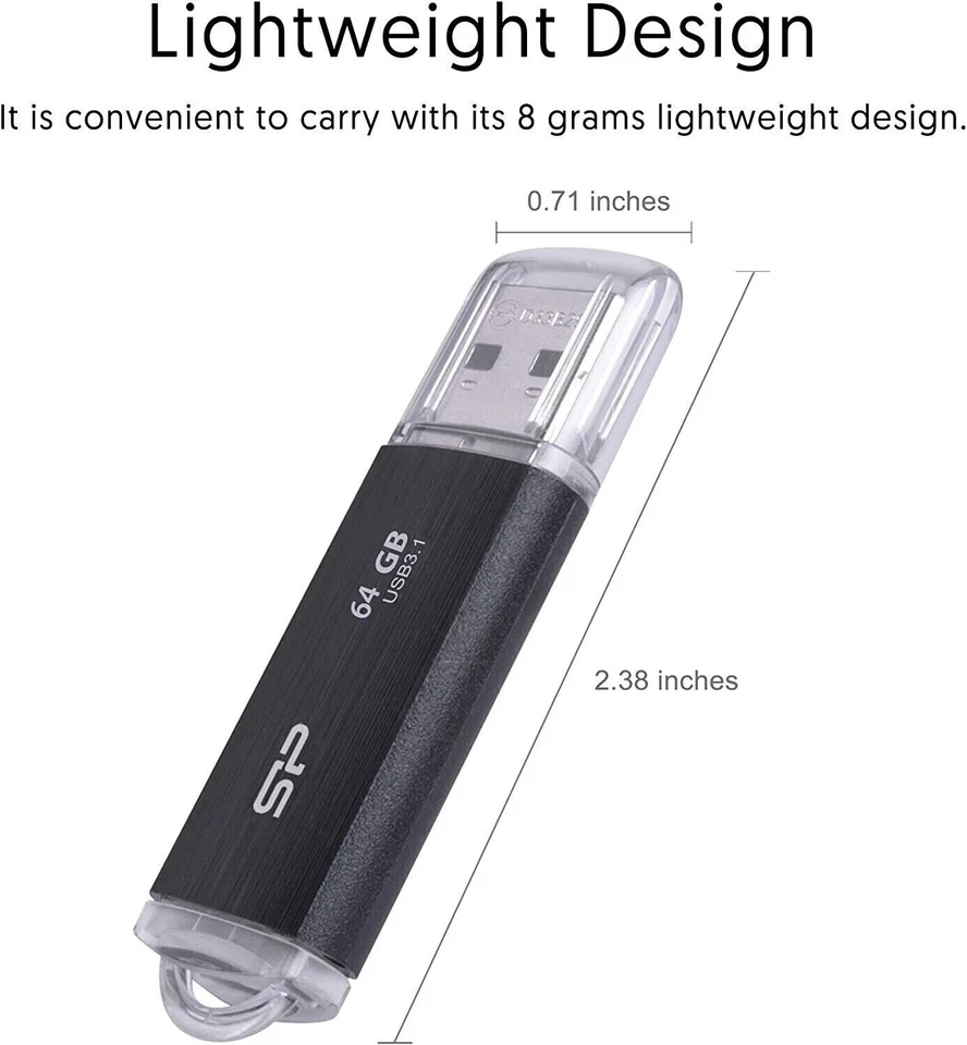 Unidad Flash USB Silicon Power 64 GB USB 3.2 Blaze B02 (S5064GBUF3 Foto 3 de 4